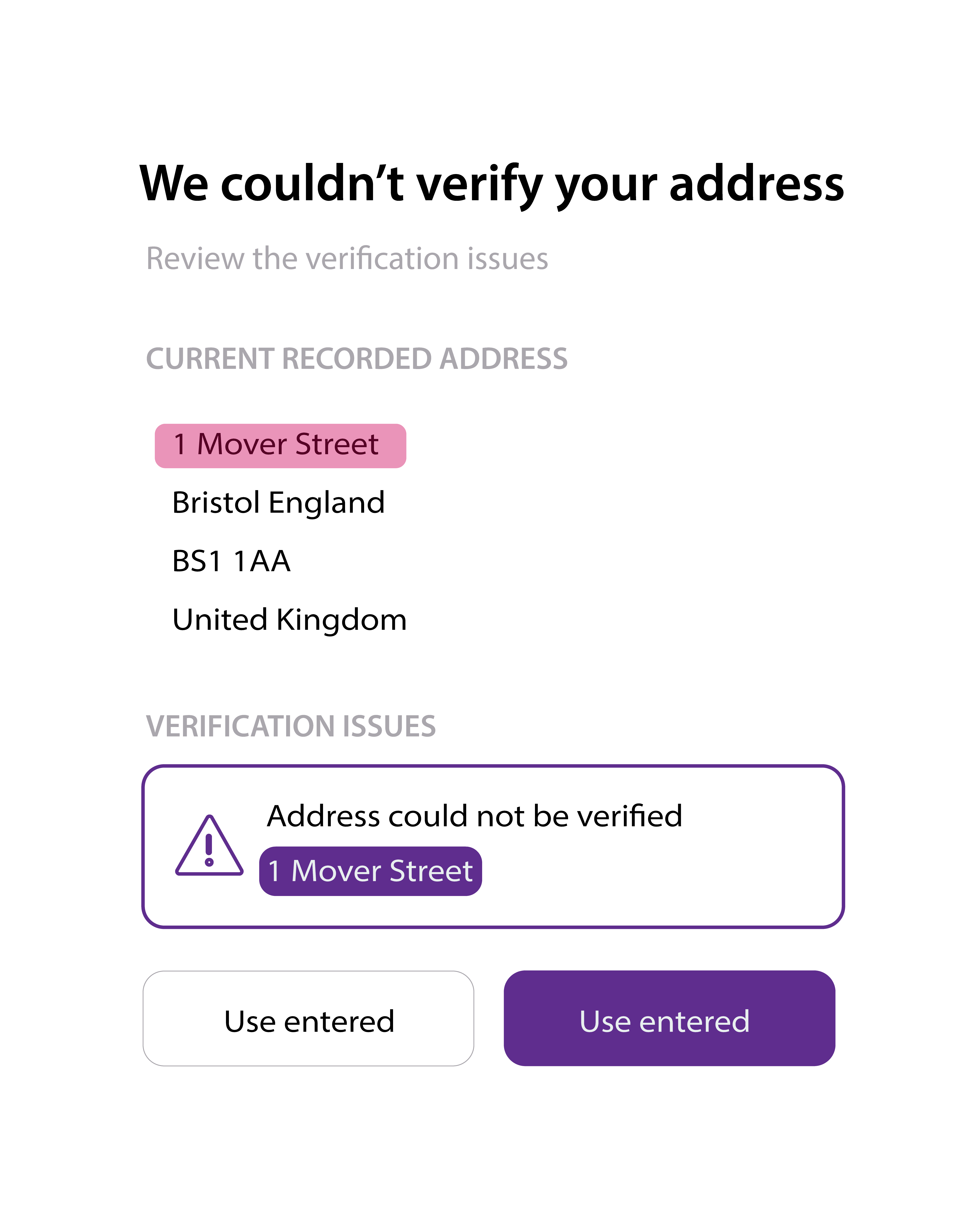 Data entry error